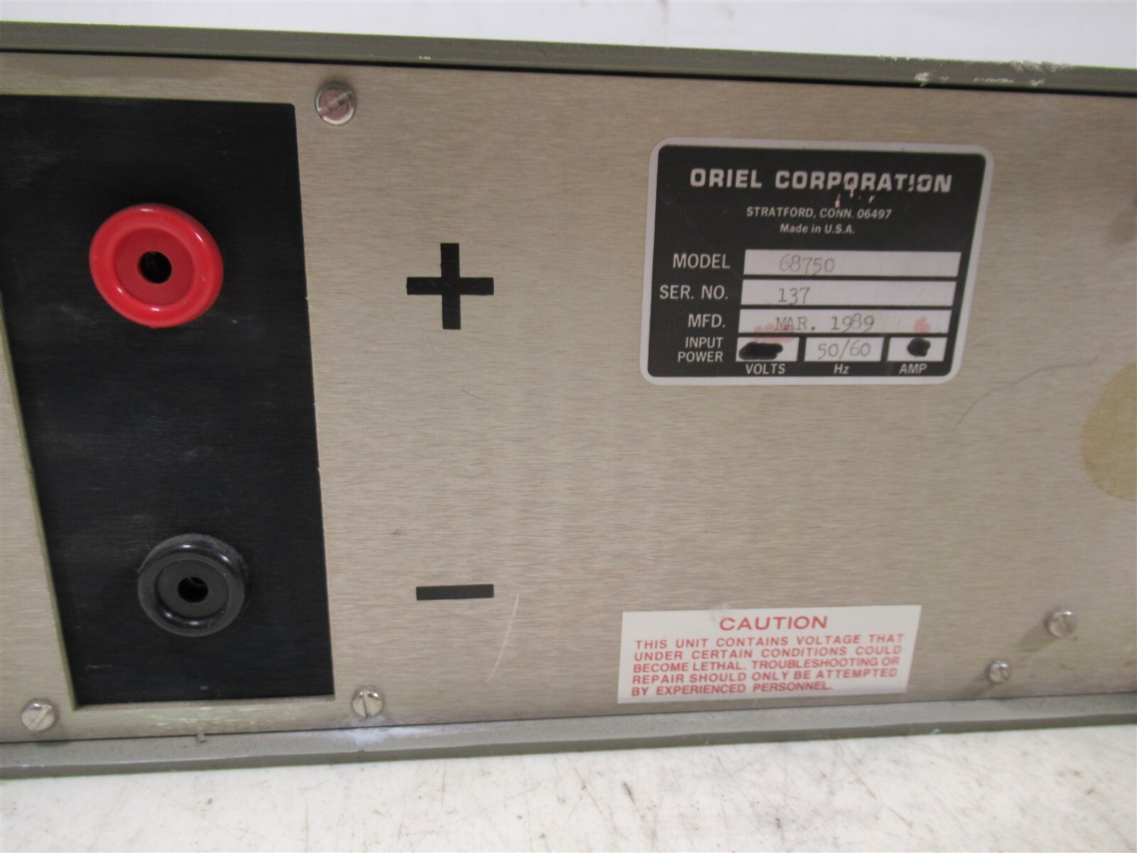 ORIEL 68750 100 Watt Power Supply Laboratory Unit Adjustable Lab Device