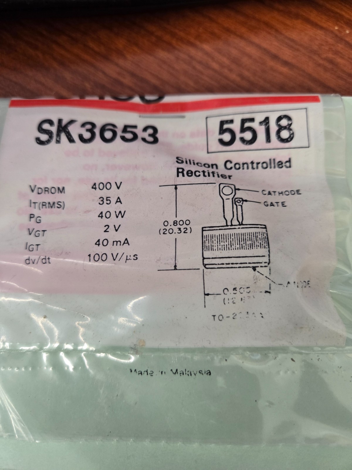 SK3653 Silicon Controlled Rectifier