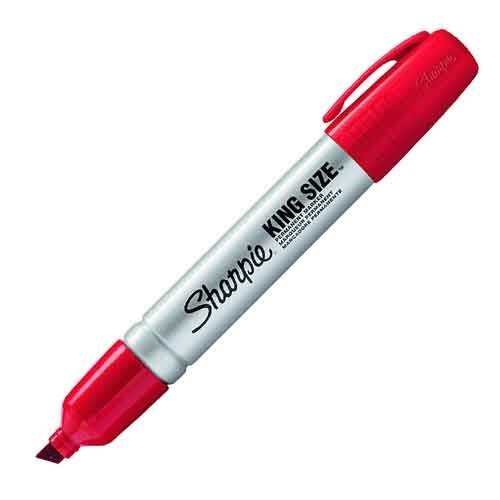 Sharpie King Size Perm Marker Med Chisel Tip Red Flat Arts Office School Home