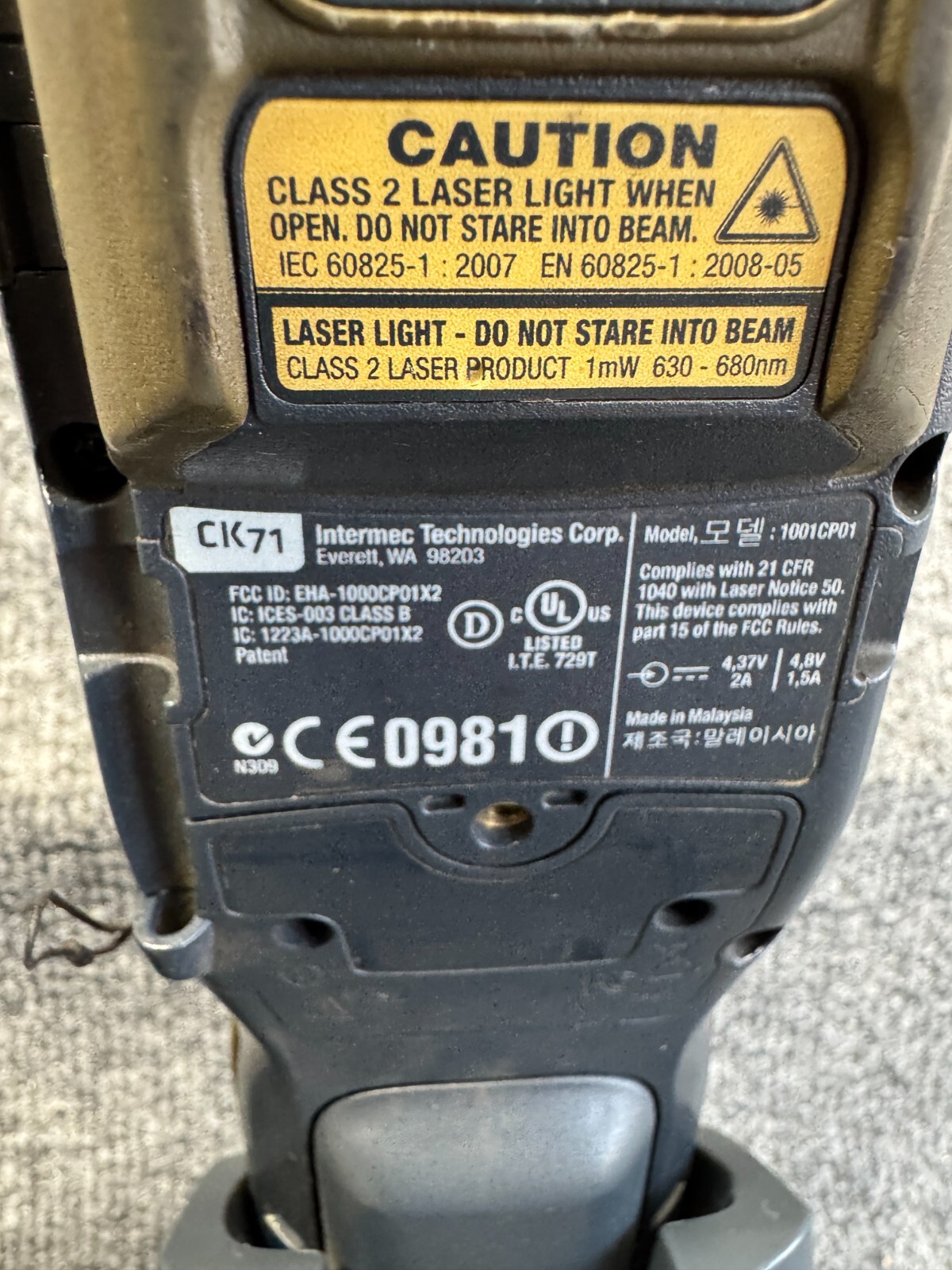 INTERMEC CK71 / 1001CP01 Handheld Mobile Computer Barcode Scanner
