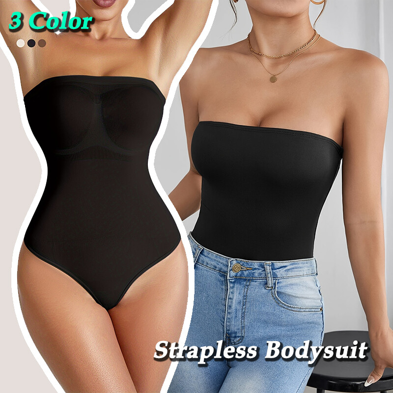 Women Tummy Control Shapwear Body Shaper Tube Top Sexy Strapless Bodysuit Thong