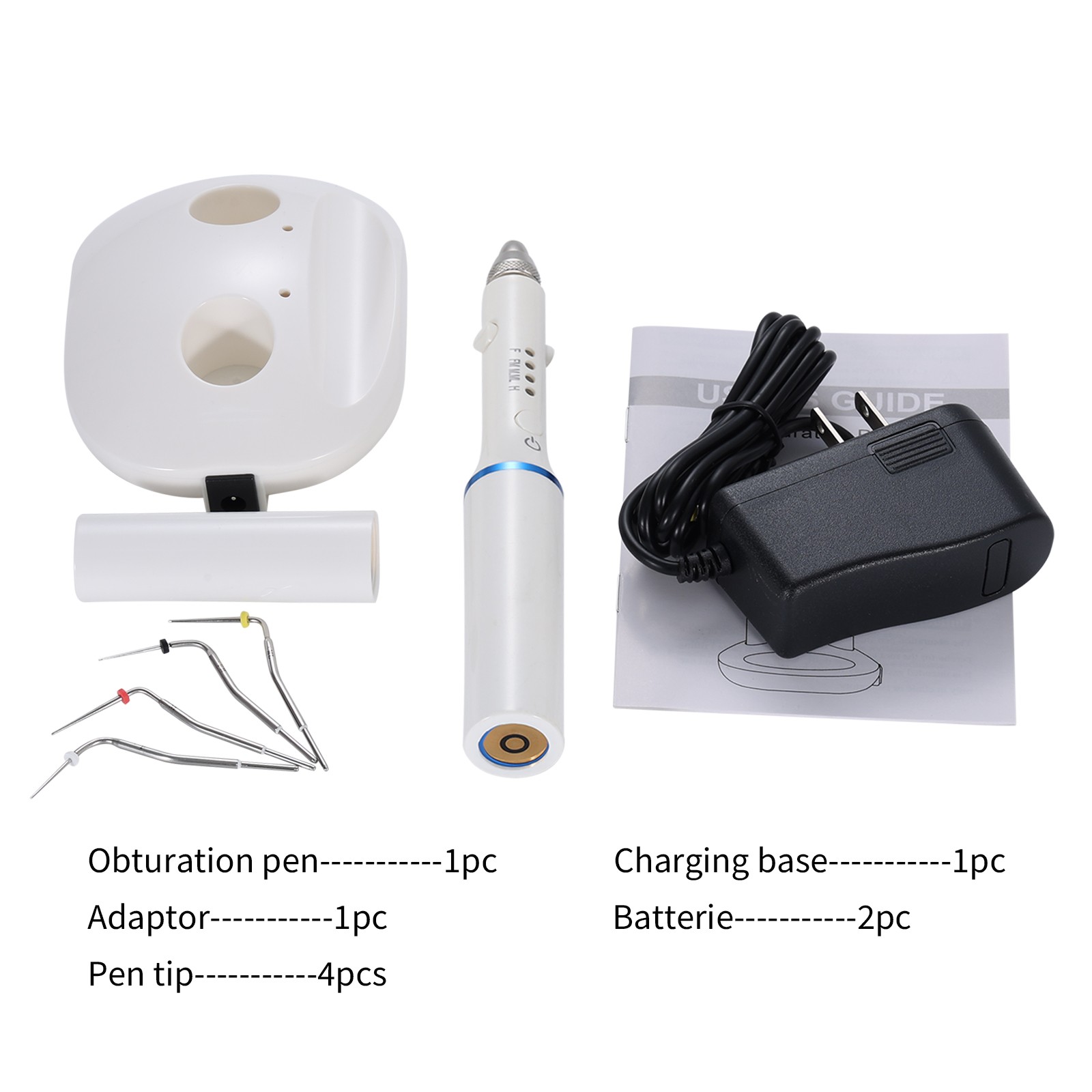 Dental Gutta Percha Obturation Pen 2S Heating Double Charging w/ 4 Endo Tips