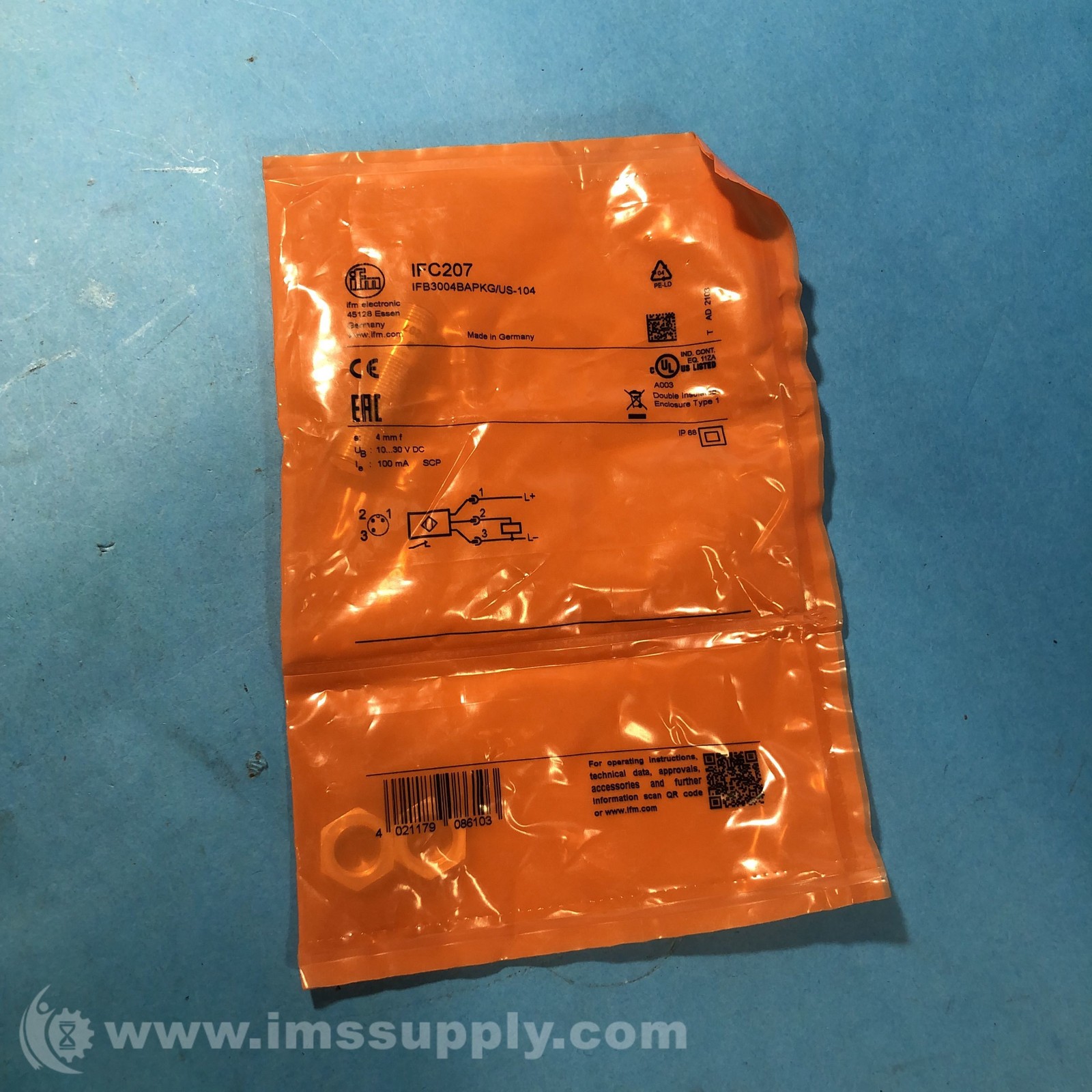 IFM IFC207 Inductive Sensor, 10-30 Vdc FNFP