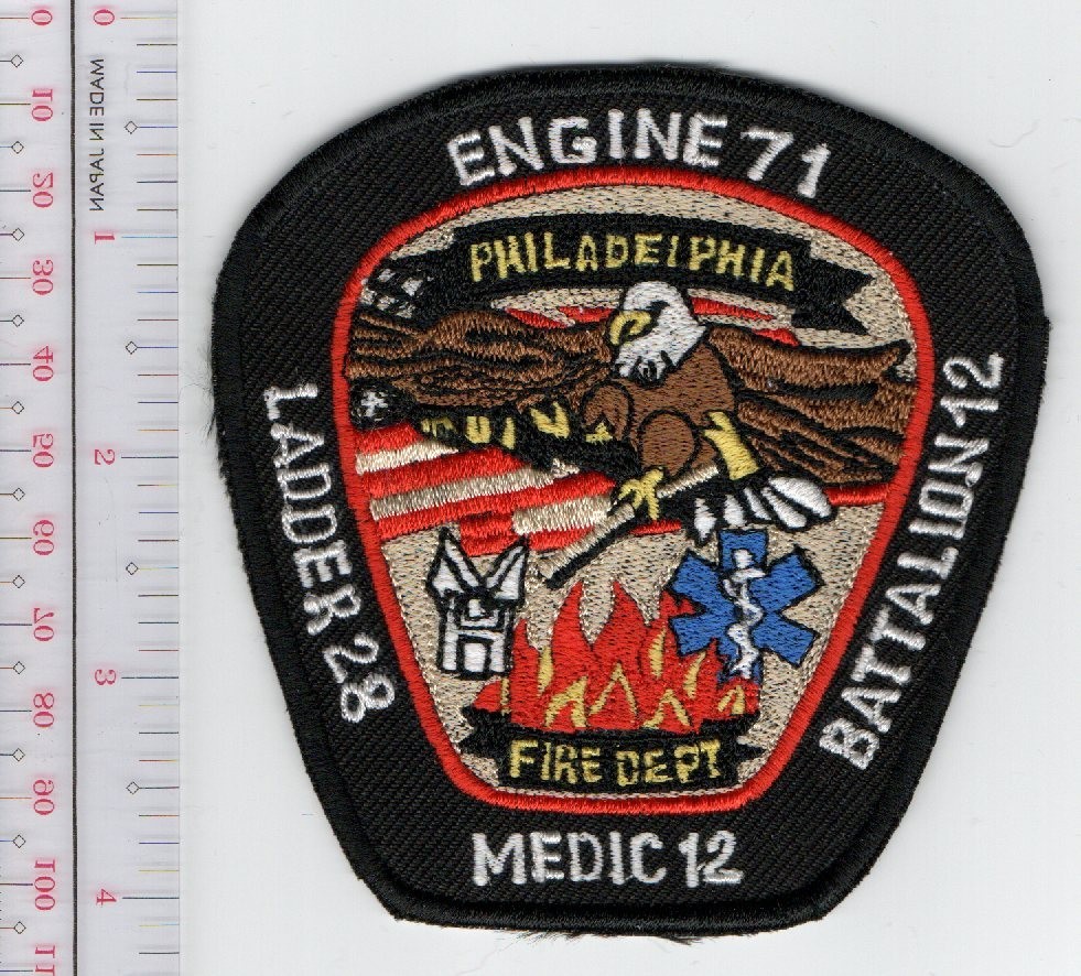US Fire Departent Engine 71- Lad.28 Battalion 13 Philadelphia F.D. NO TARIFF