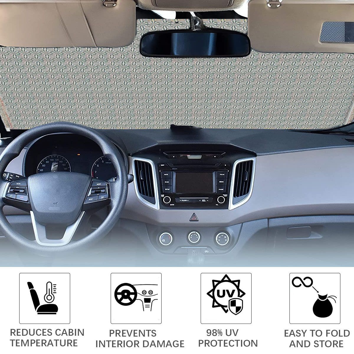 Auto Retractable Car Front Rear Window Windshield Sun Shade Shield Cover Visor