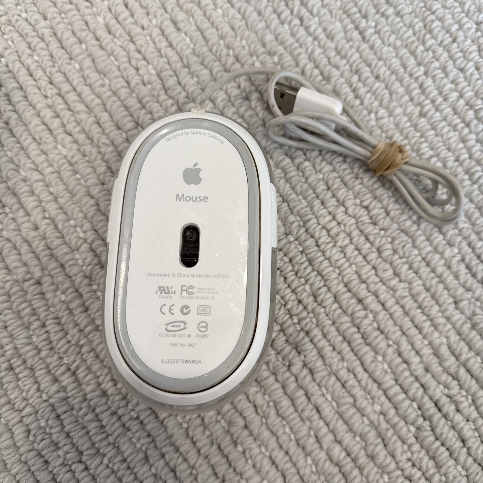 Apple Mouse M5769 USB Optical Mac White/Clear wired