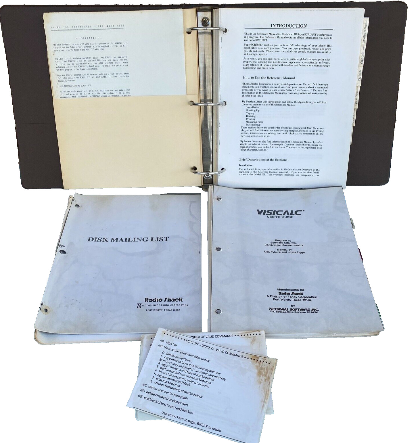 TRS-80 Model 3 User Guide Manual Visicalc Software Arts Mailing List SuperScript