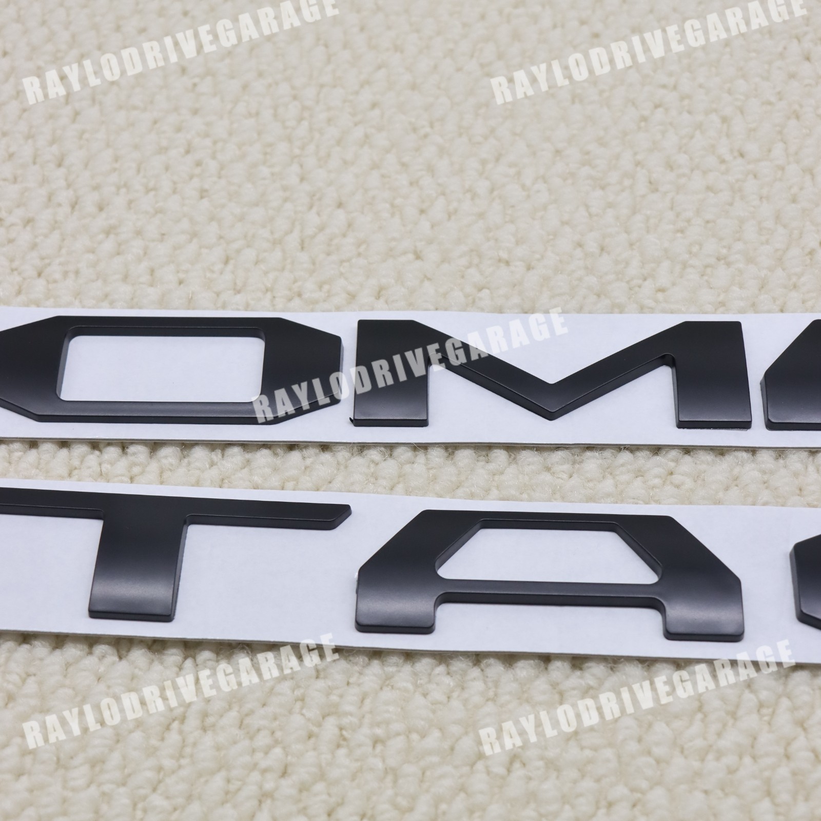 3D Raised Tailgate Insert Letters For 2016-2023 Tacoma Matte Black Emblem Badge