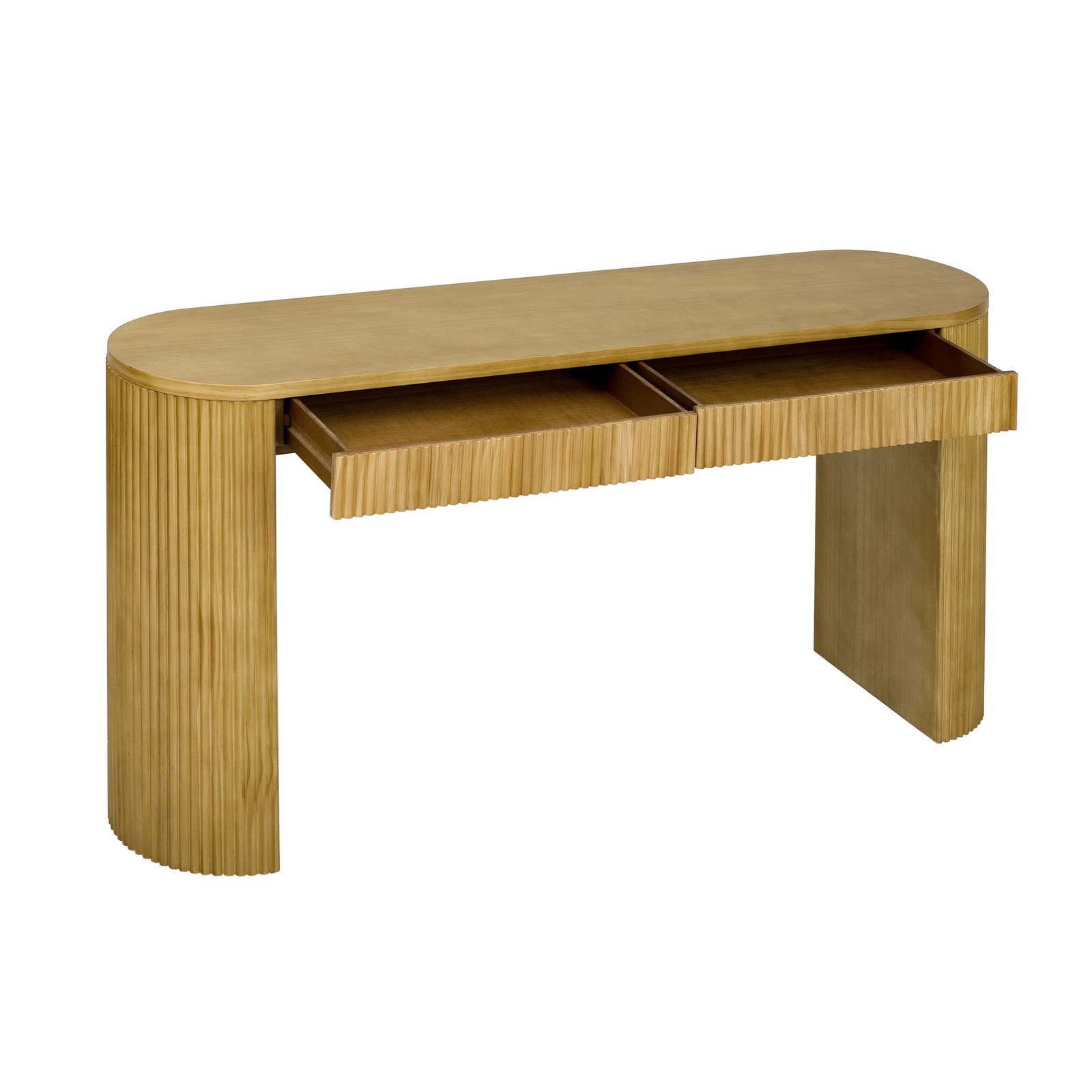 U_STYLE 58.2" Entryway Table with Large Top and Dual Drawers,Console Table with