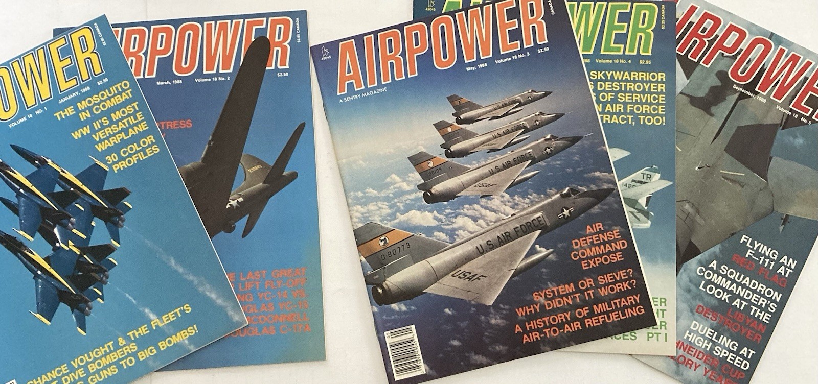 Lot Of 5 1988 AirPower Magazines Military Aviation B-66 Blue Angels F-111