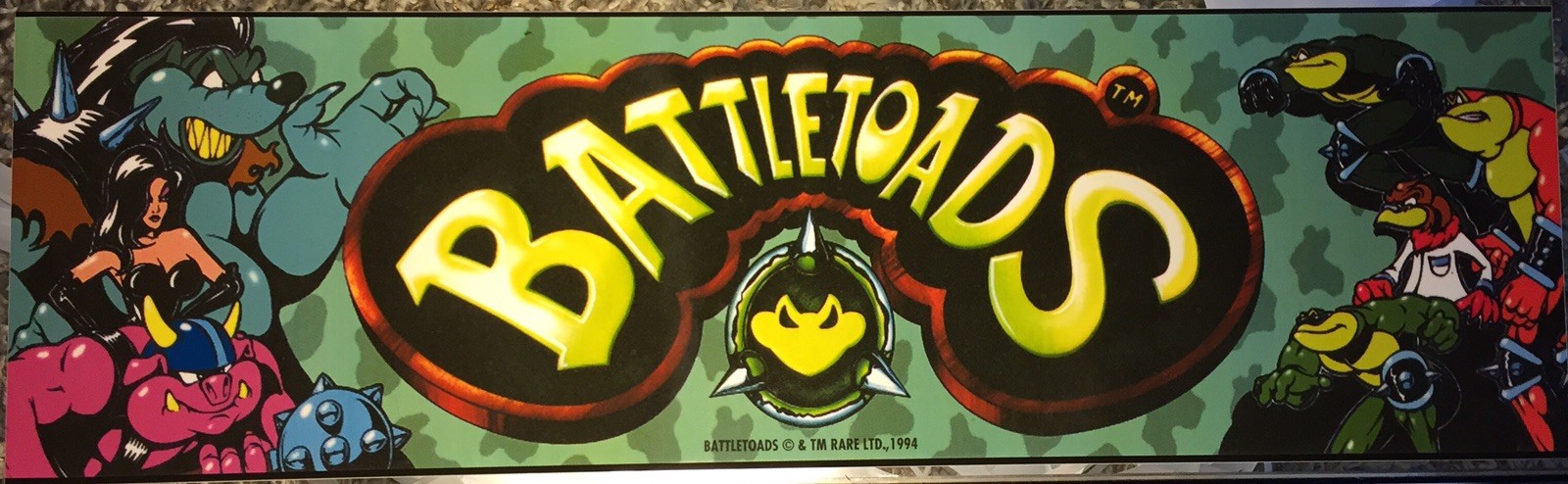 Battletoads Arcade Marquee 27" x 8"