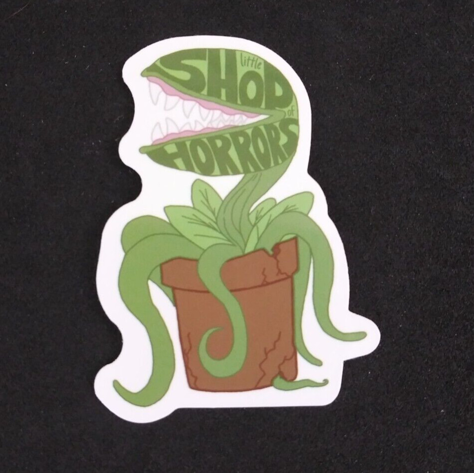 Audrey II In Cracked Flower Pot Little Shop Of Horrors Sticker 2.18" x 1.5" (AV)