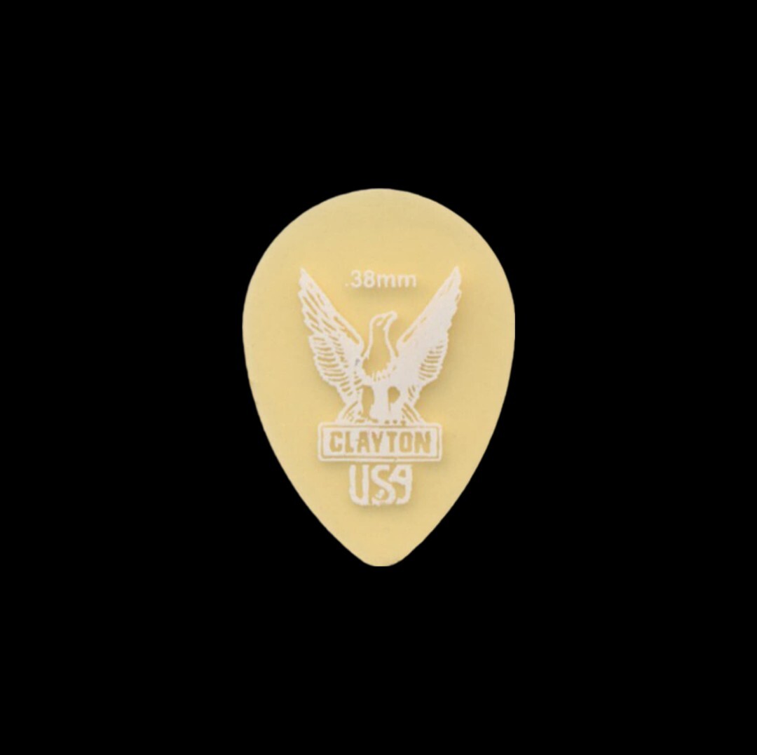 Clayton Ultem Gold Small Teardrop Guitar Picks - .38mm 4 Pack