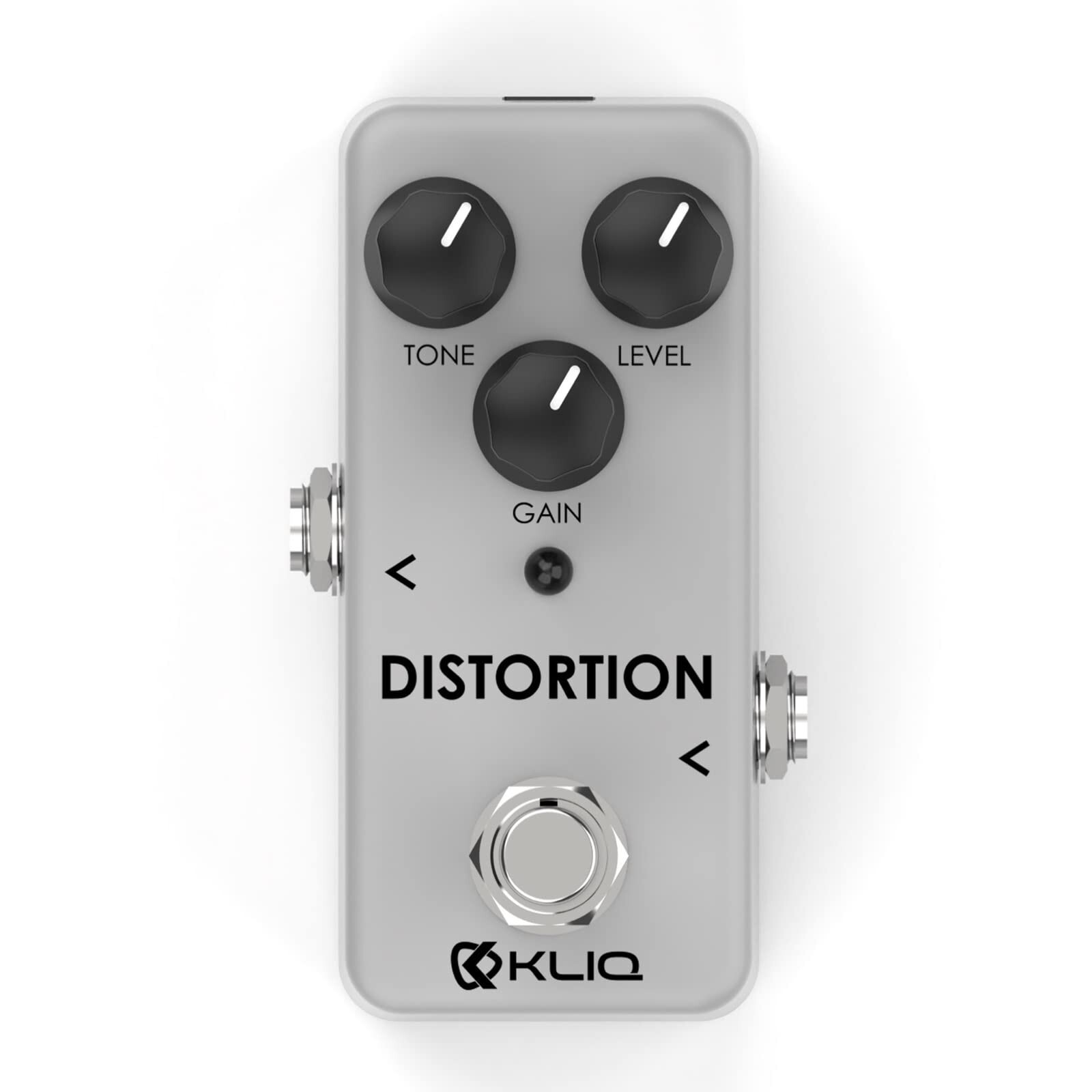 KLIQ Tiny-Distortion Effect Pedal for Guitar & Bass Distortion (Silver)