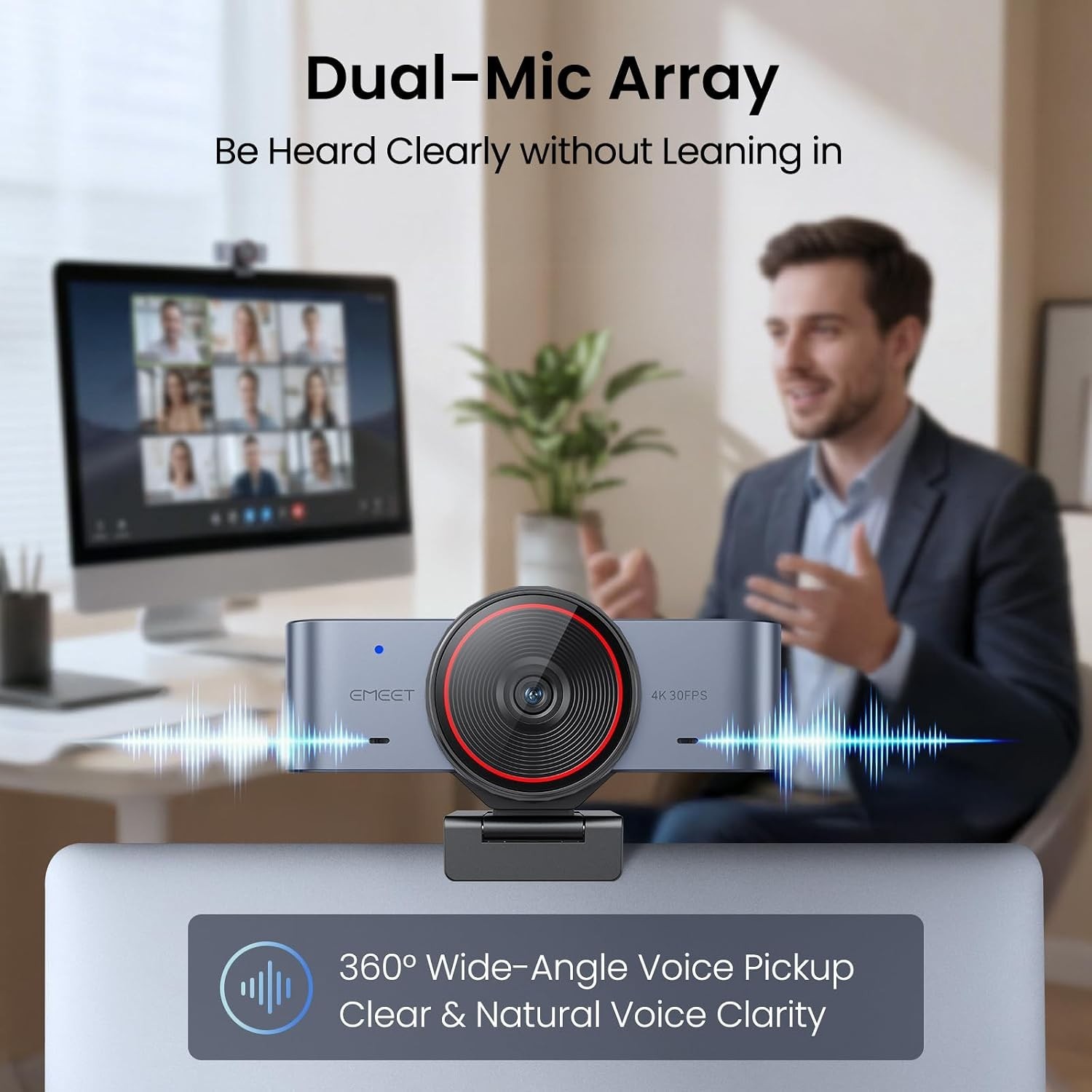 C960 Ultra 4K Webcam for Mac & PC - Large Sensor, Autofocus