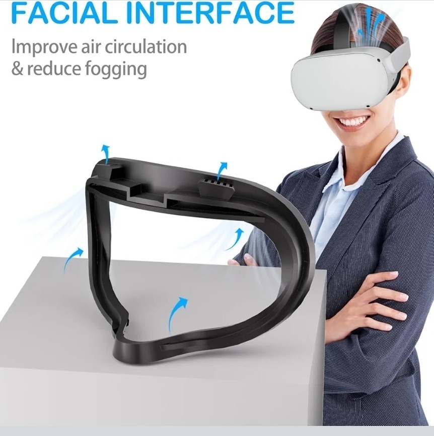 Face Cushion Pad for Meta Quest 2 VR Facial Interface Replacement PU Leather...