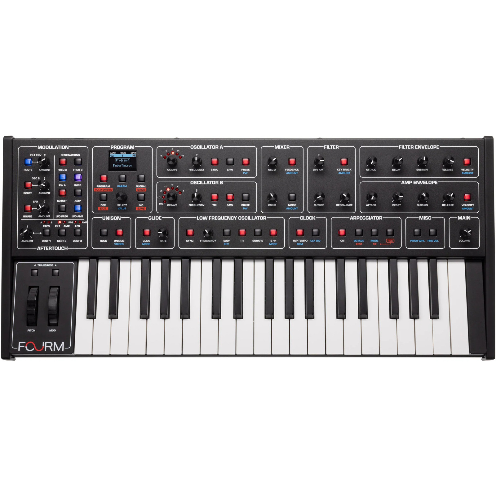 Sequential Fourm 37-Key 4 Voice Analog Synthesizer w/ Polyphonic Aftertouch