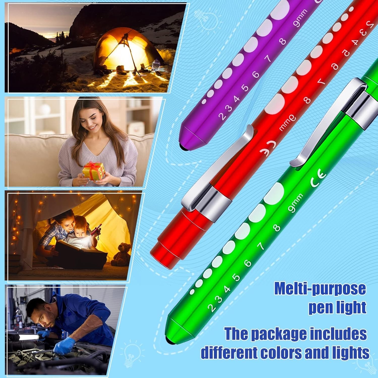 Reusable Pen Light with Pupil Gauge (30 Pack)