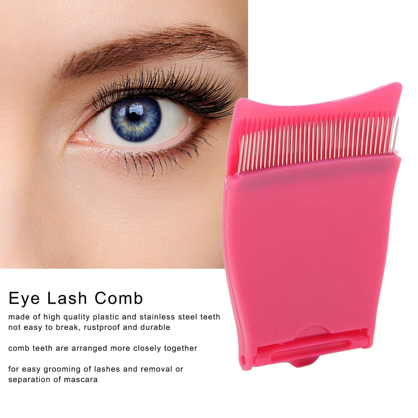 2pcs Eyelash Comb Separator Portable Folding Grooming Tool Mascara Brush Groo...