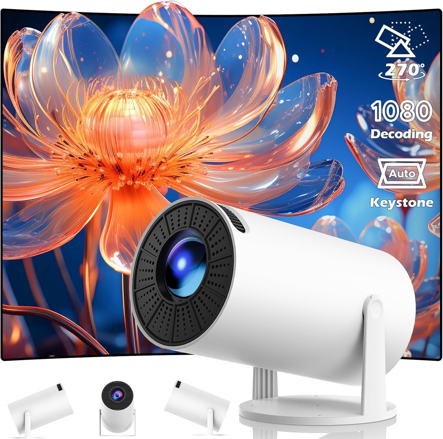 UHD 4K Mini Projector 10000 Lumen LED 1080P WiFi Bluetooth Portable Home Theater