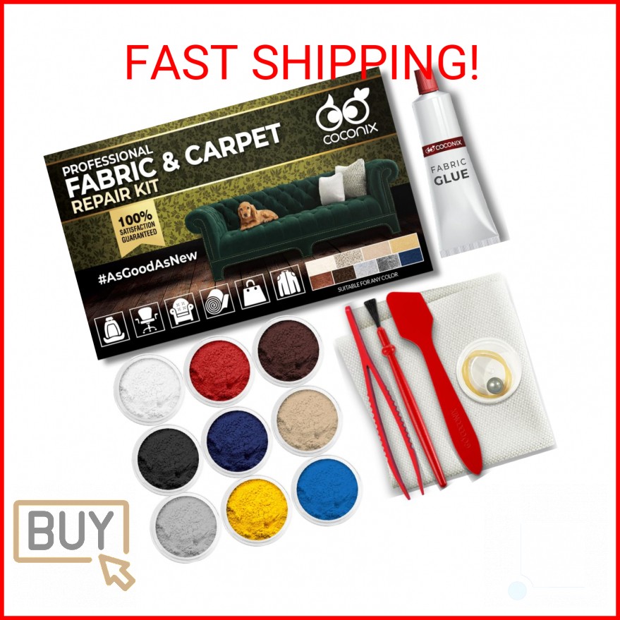 COCONIX Fabric & Carpet Repair Kit | Fix Tears, Holes, and Burns on Fabric and C