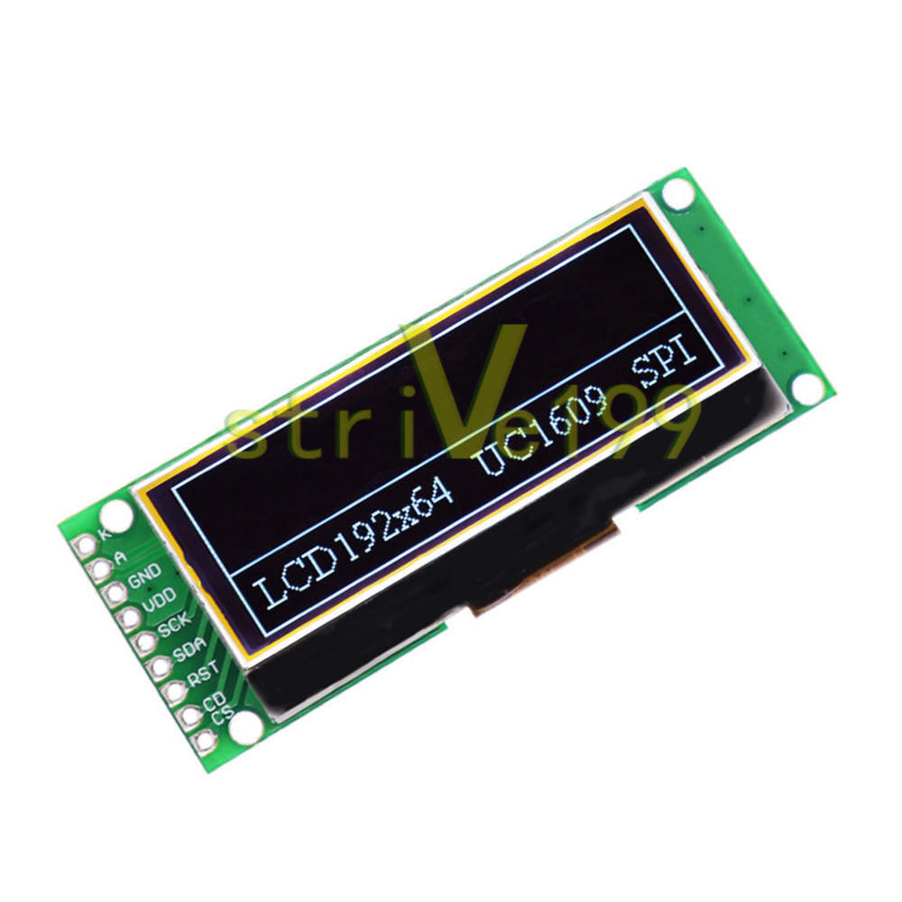 2" 192x64 Graphic LCD Display Module UC1609 SPI 5V Black