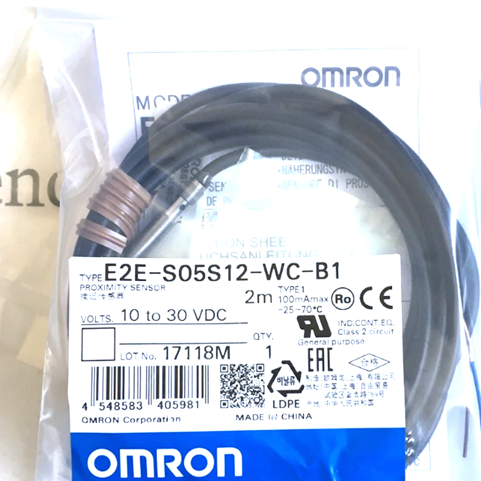 Brand New in Box Omron E2E-S05S12-WC-B1 Proximity Sensor One Year Warranty #