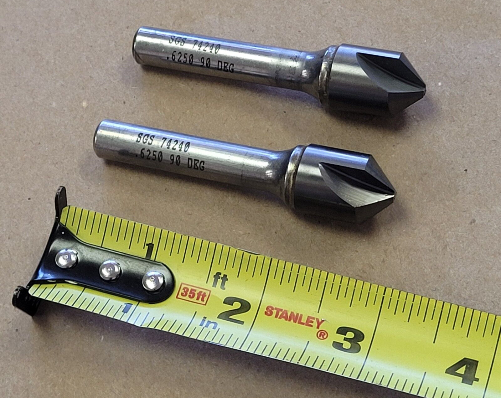 5/8 SGS TOOL 74240 3 FLUTE COUNTERSINK .6250 90 DEGREE | LOT OF 2