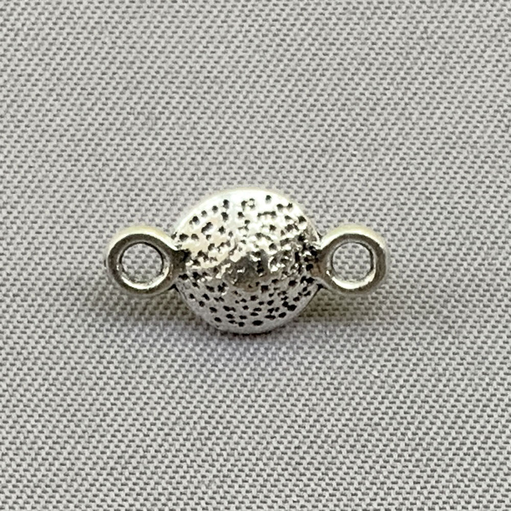Round Crystal 2 Loop Link 13x7mm Antique Silver Plated Alloy Q10 per Pkg