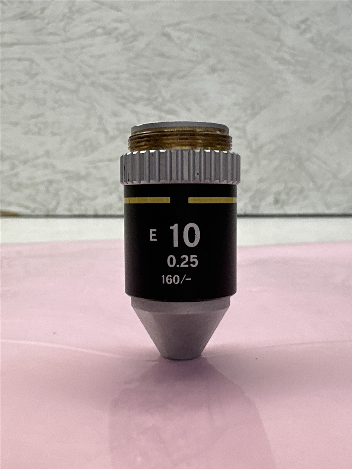 NIKON E. 10X/0.25 160/- ACHROMATIC MICROSCOPE OBJECTIVE