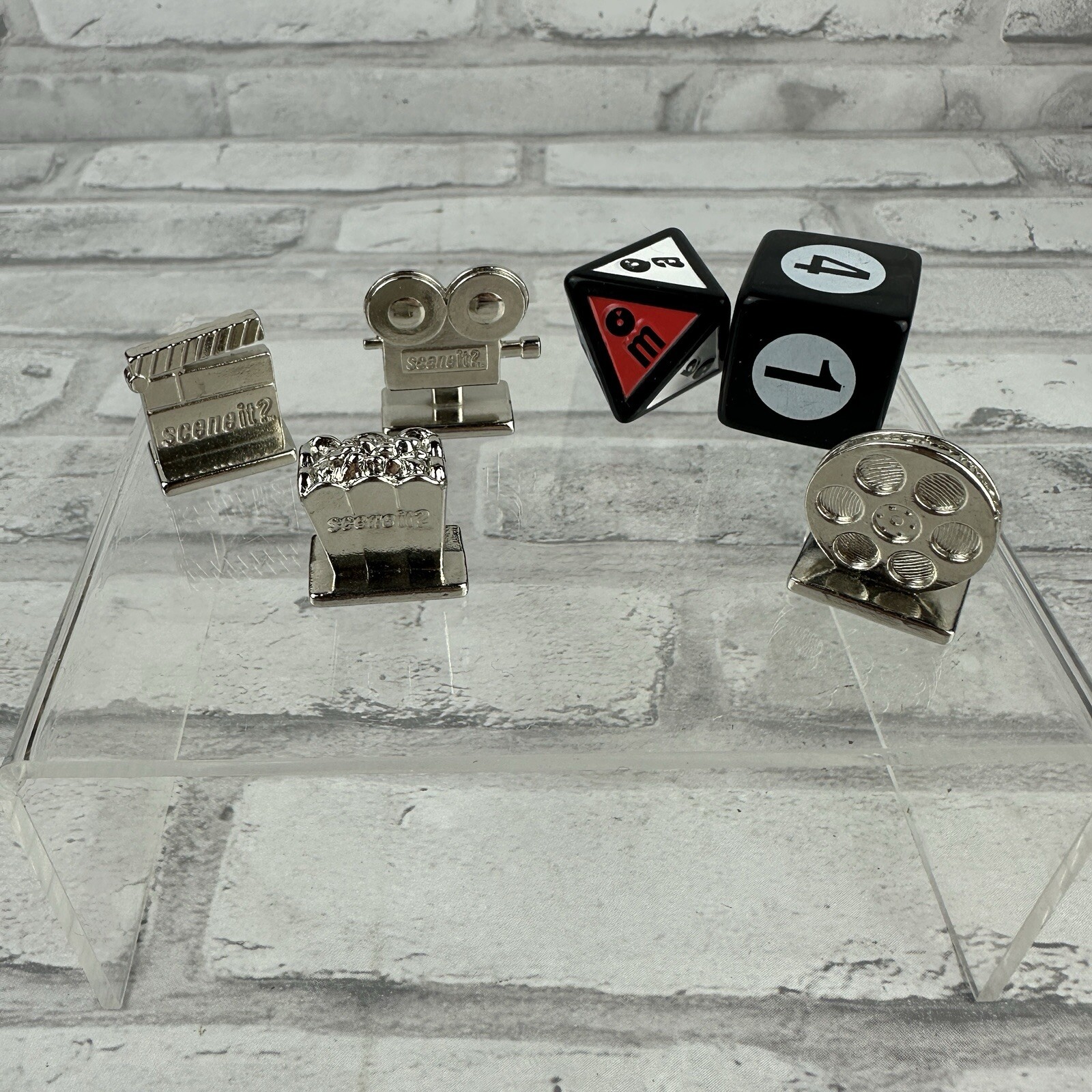 Scene It 2003 Replacement Pieces 4 Movie Tokens 2 Dice