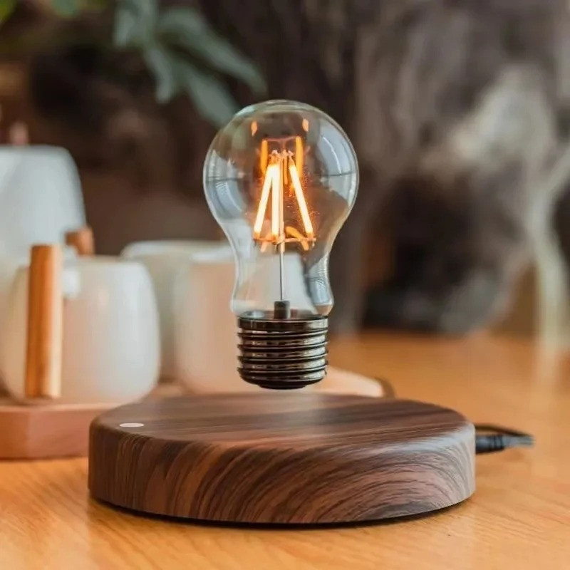 Magnetic Levitating Light Bulb Floating LED Desk Lamp Modern Home Office Decor