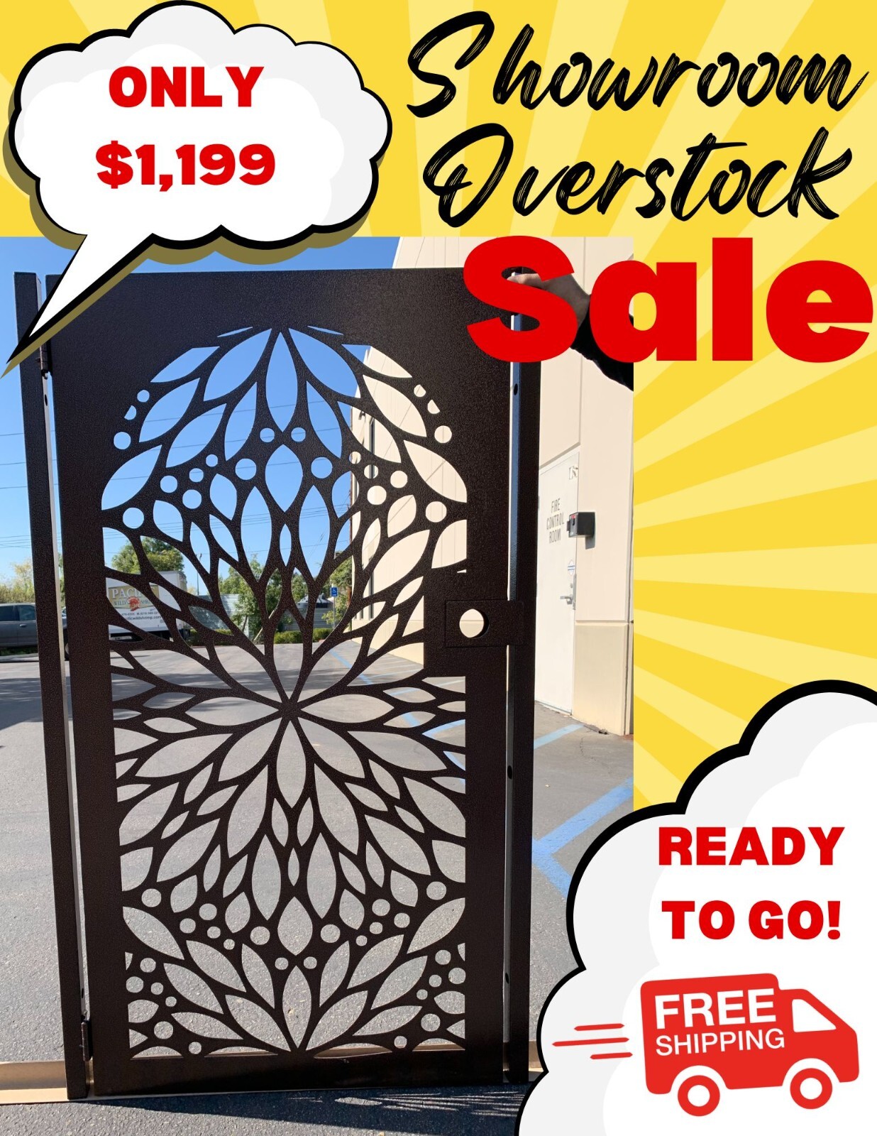 Contemporary modern metal gate, Modern Metal Gate, Custom size Art Pedestrian