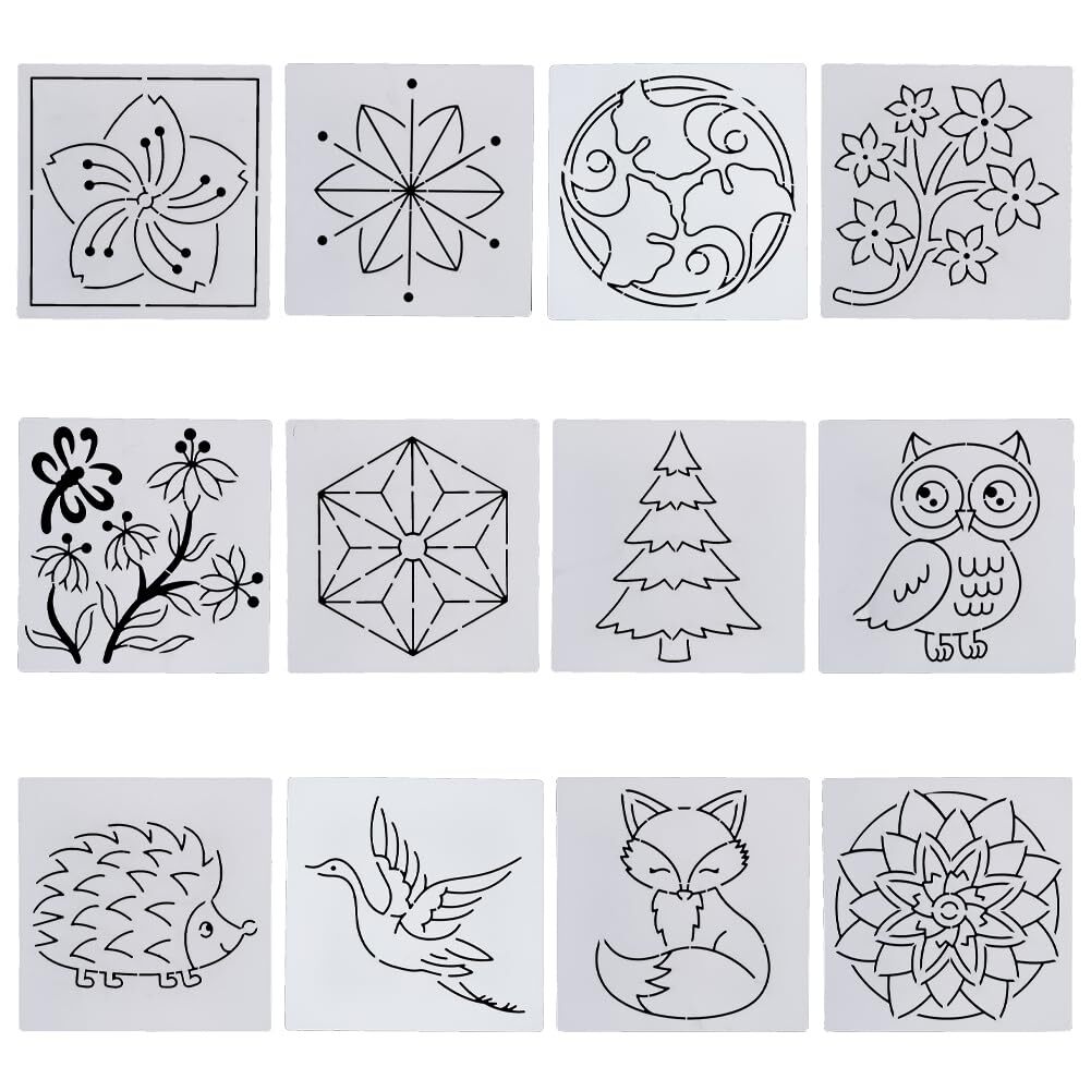 Sashiko Stencil Christmas Tree Embroidery Patterns Stencils for Drawing Sashi...
