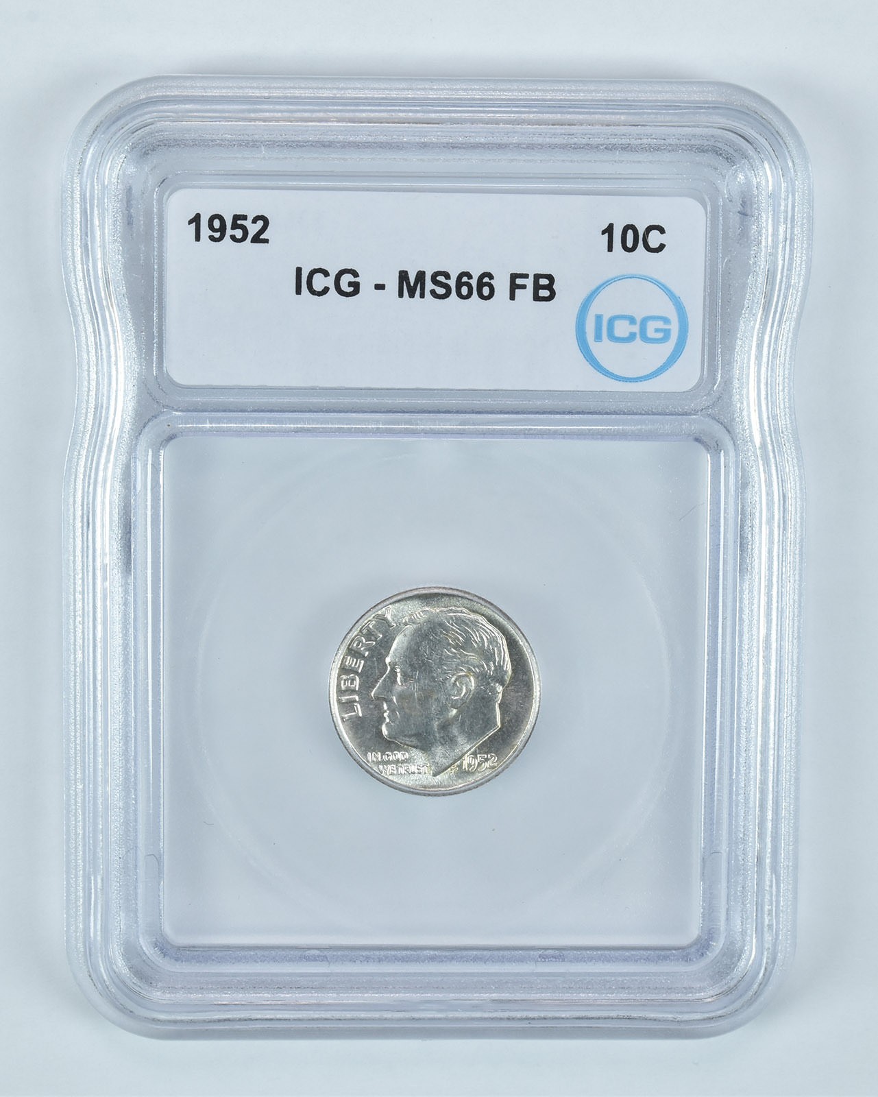 1952 Roosevelt Dime MS66 FB ICG