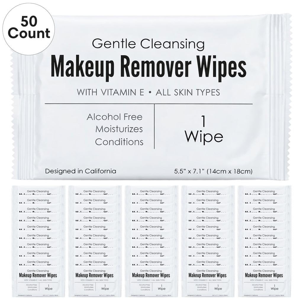 World Amenities - Makeup Remover Wipes - Alcohol Free - Vitamin E Face Wipes ...