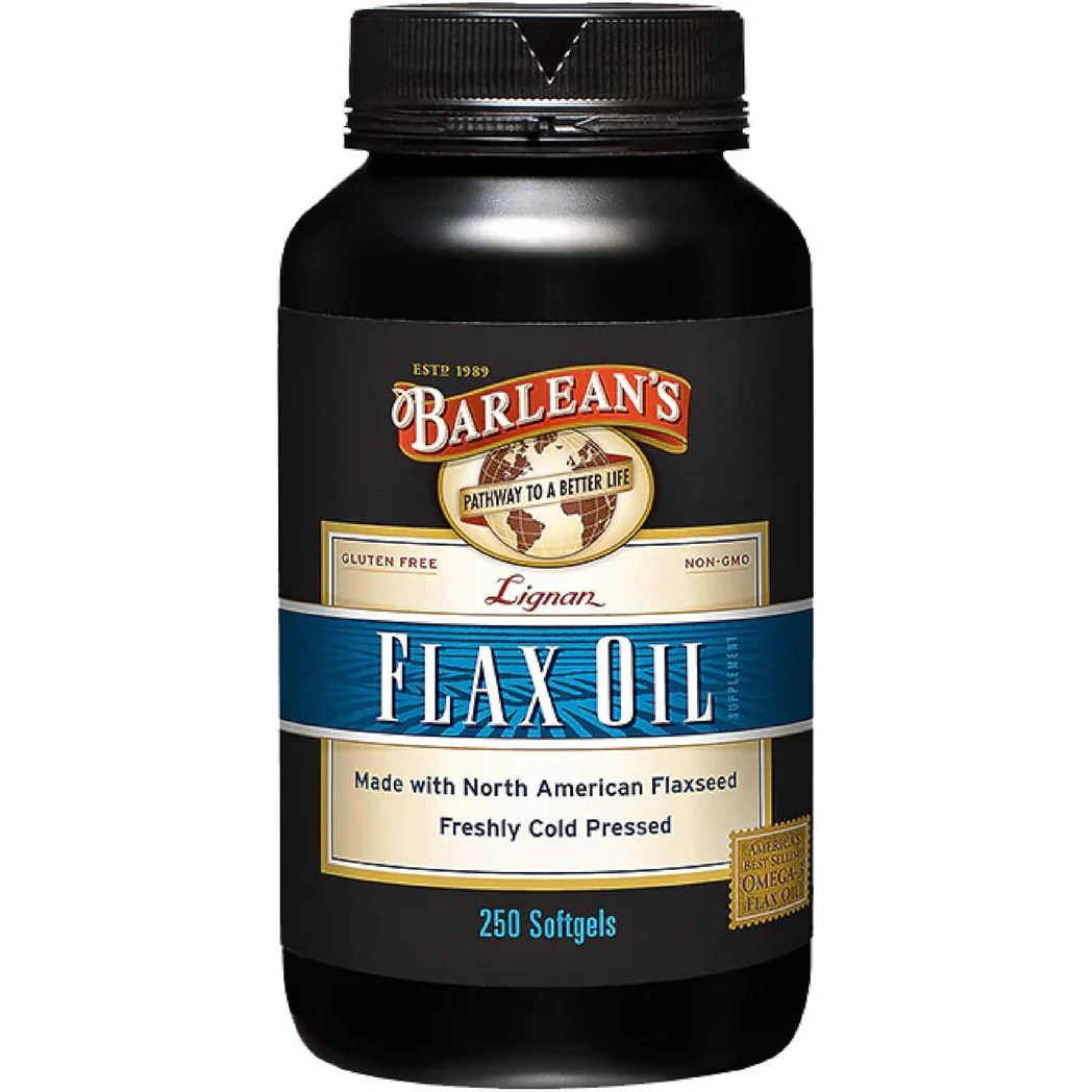 Barlean's Lignan Flaxseed Oil Softgels Cold-Pressed 1000mg, 250 ct