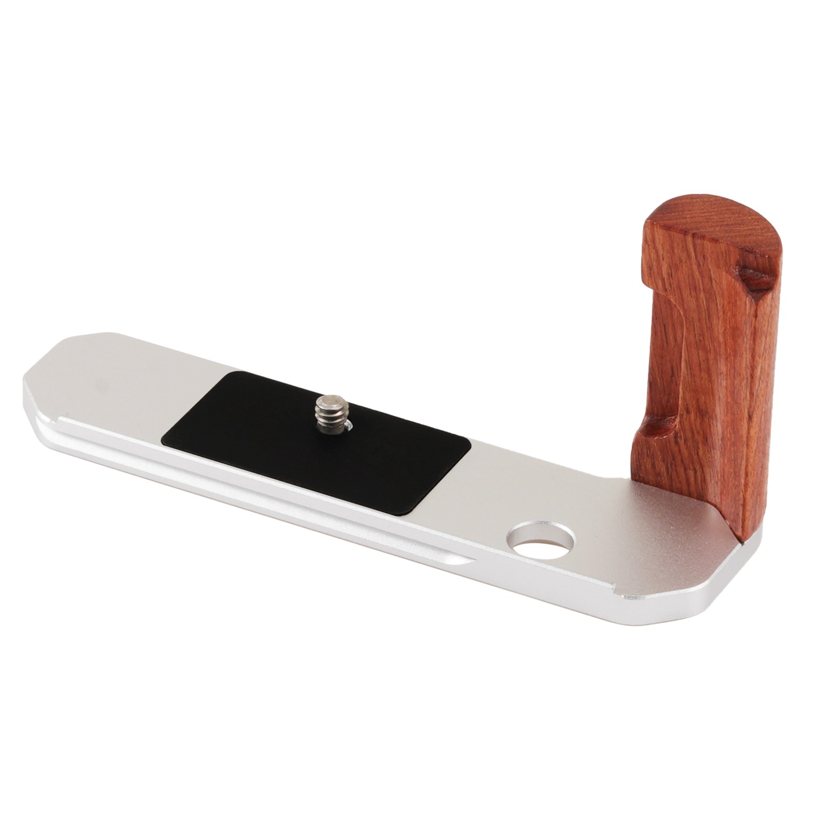 Wooden Handle Grip with Alu Quick Release L-Shaped Bracket For Nikon FM2 Silver