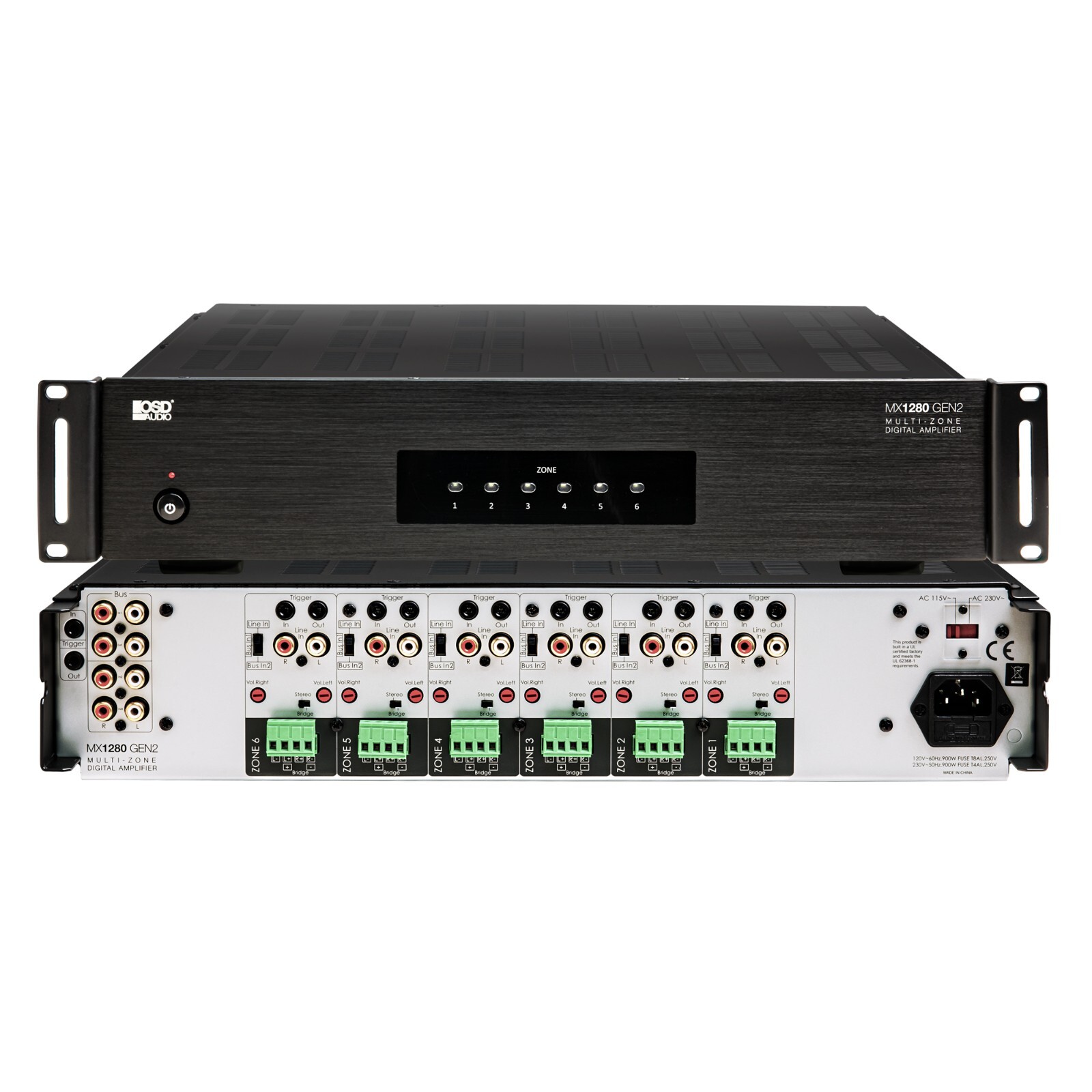 6 Zone Multi Zone Amplifier 80W, Class D On/Off Buttons, Whole Home Audio