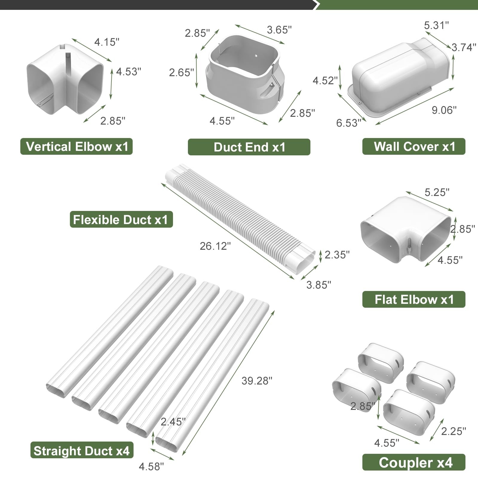 4" 19.5Ft Mini Split Line Set Cover, Line Cover Kit for Mini Split and Centra...