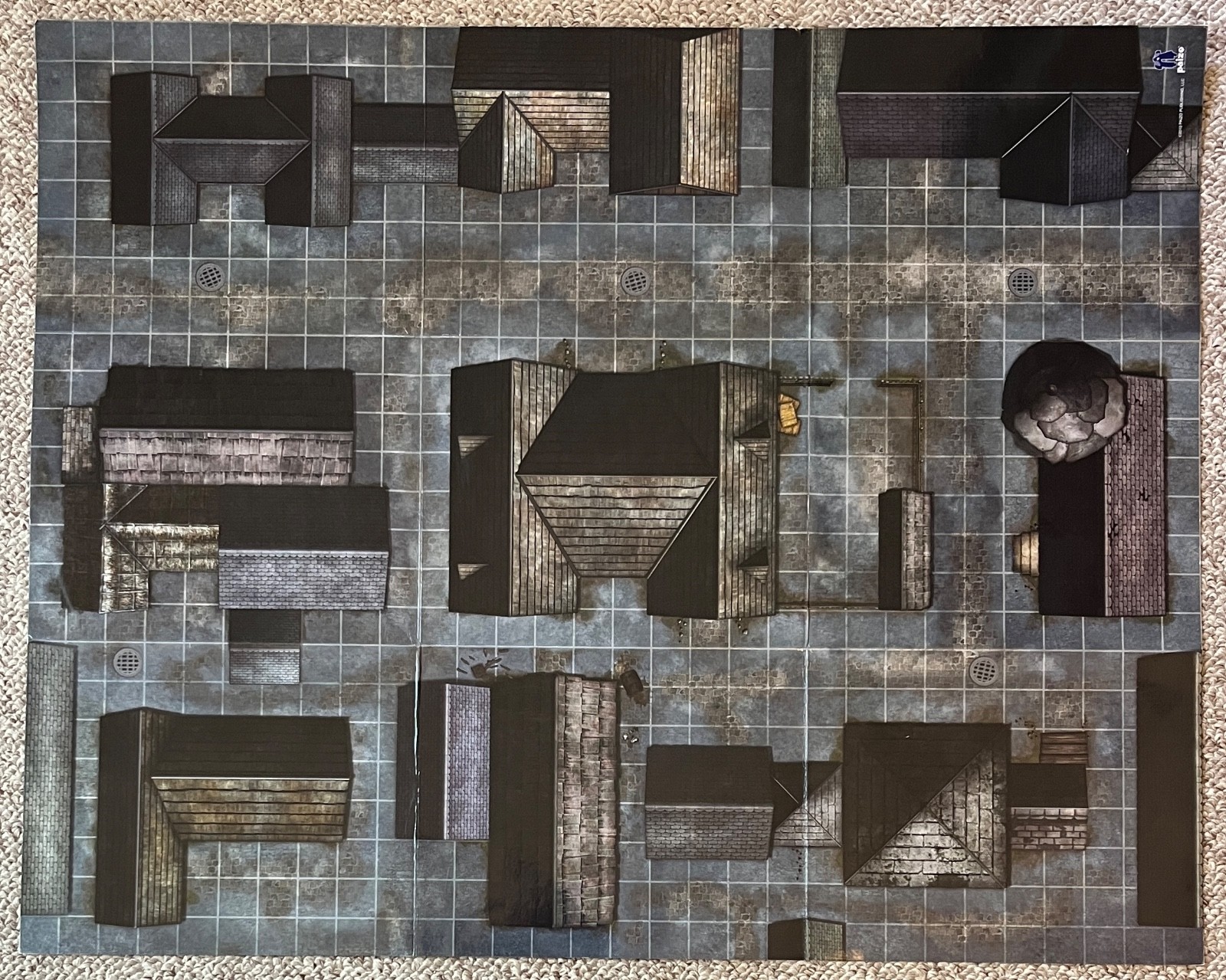 Paizo Flip-Map 1" gridded City Streets out of print buildings alleys town stone