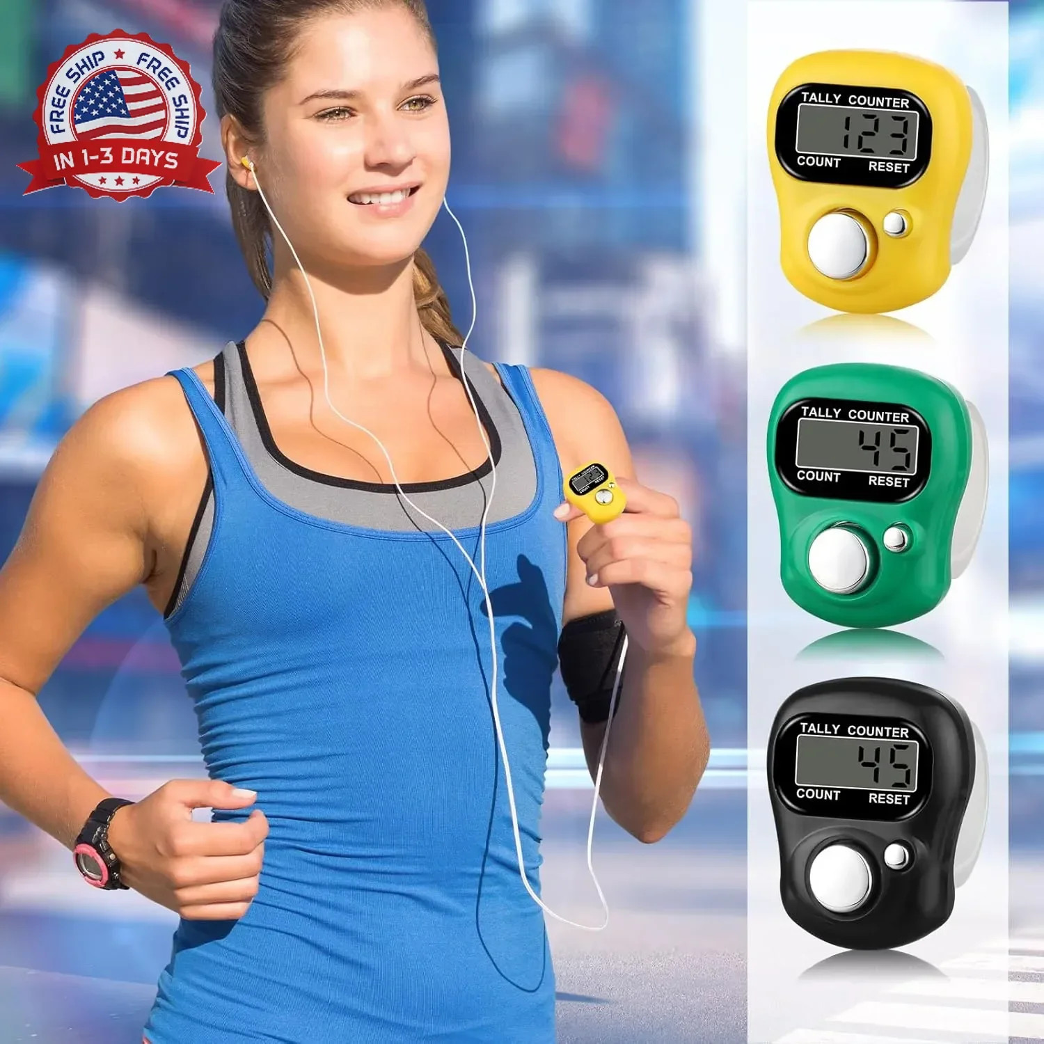Electronic Finger Counter, Electronic Digital Display, Hand Tally Clicker Counte