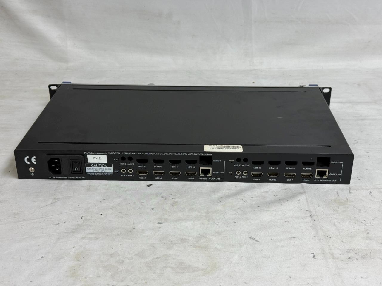 ProVideoInstruments Vecoder Ultra IP MkII Professional 8-Channel Encoder Server