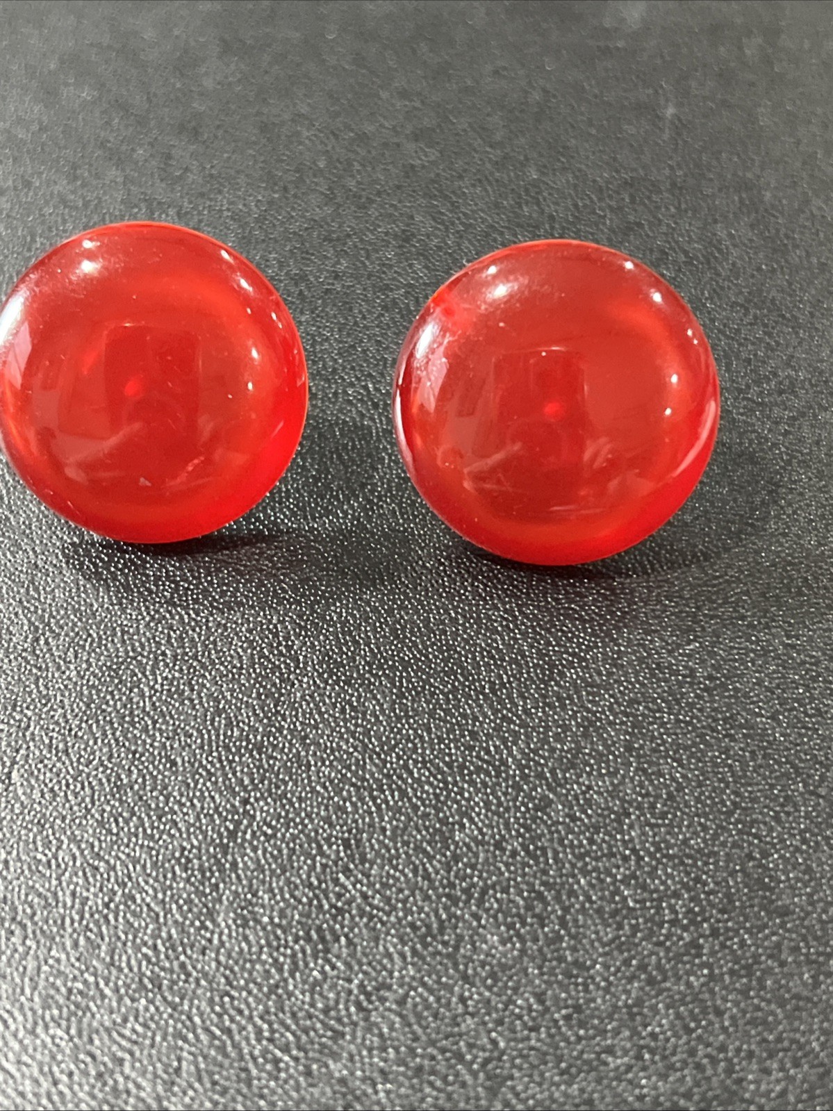 vintage red lucite Screw Back Earrings