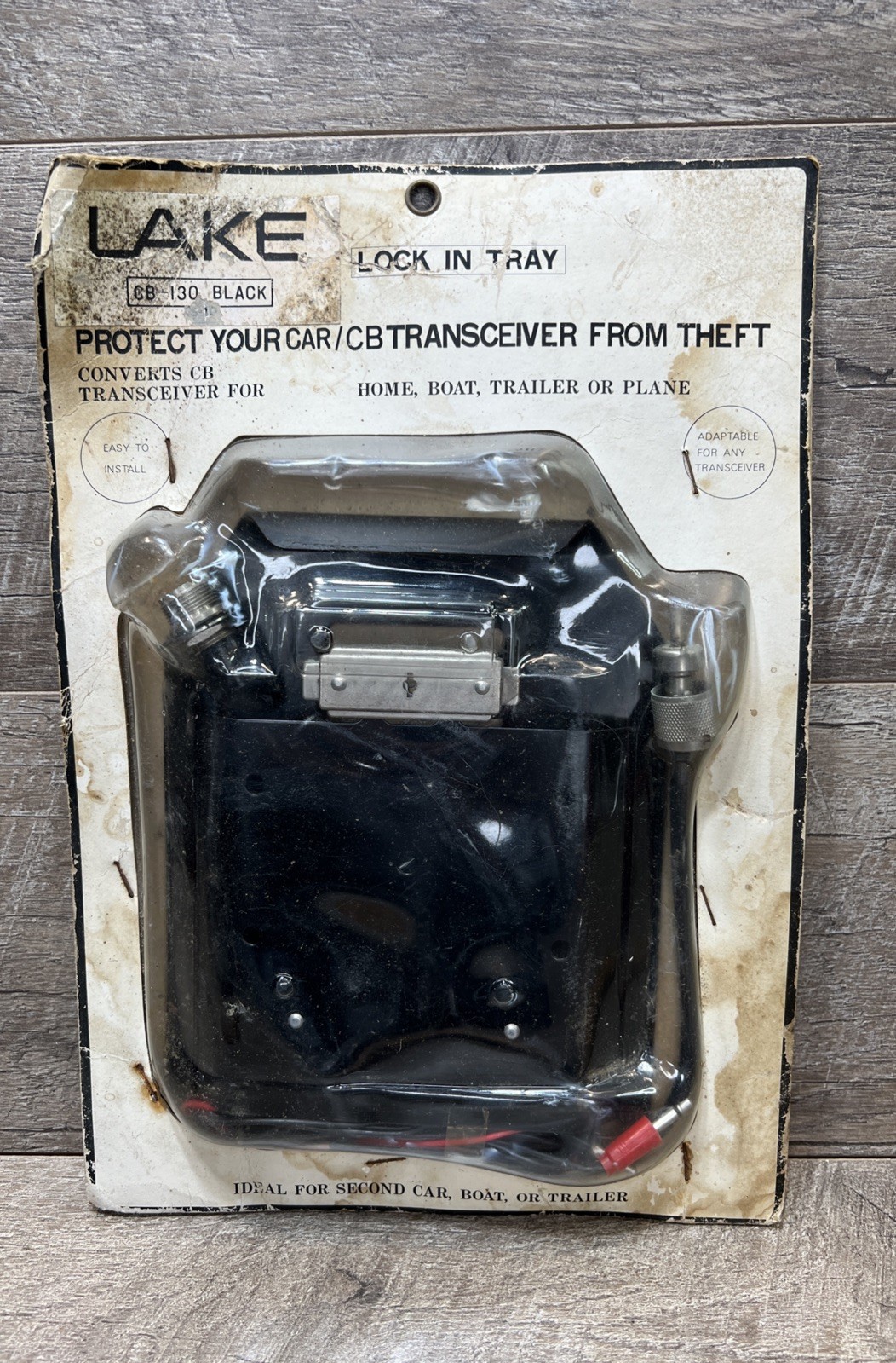Vtg Lake Lock in Tray Car CB Transceiver Lock Mount Bracket Anti-Theft Device
