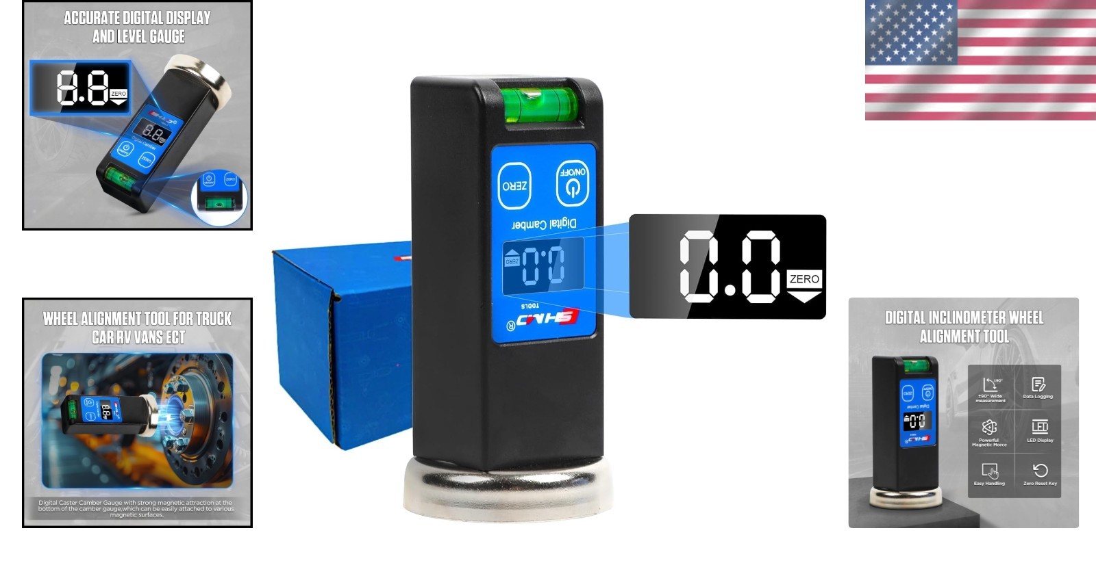 Digital Caster Camber Gauge - Magnetic Wheel Alignment Tool