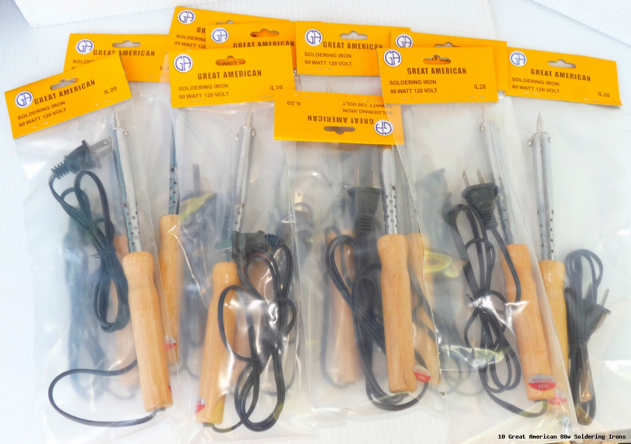 TEN Great American Soldering Irons 80 Watt 120 Volt - IL20 - NEW
