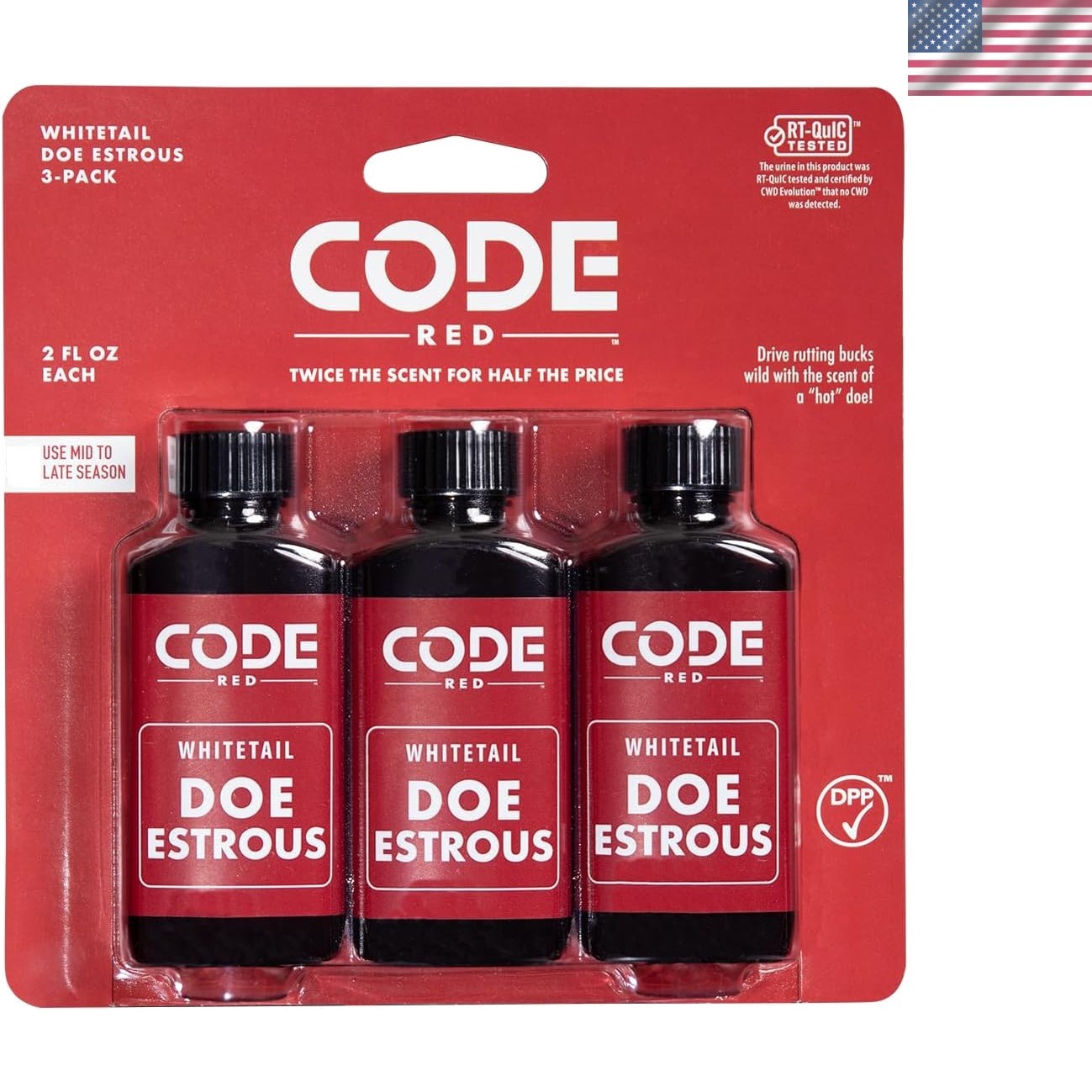 Natural Doe Estrous Scent Triple Pack - Best 2 oz Bottles for Hunting Success