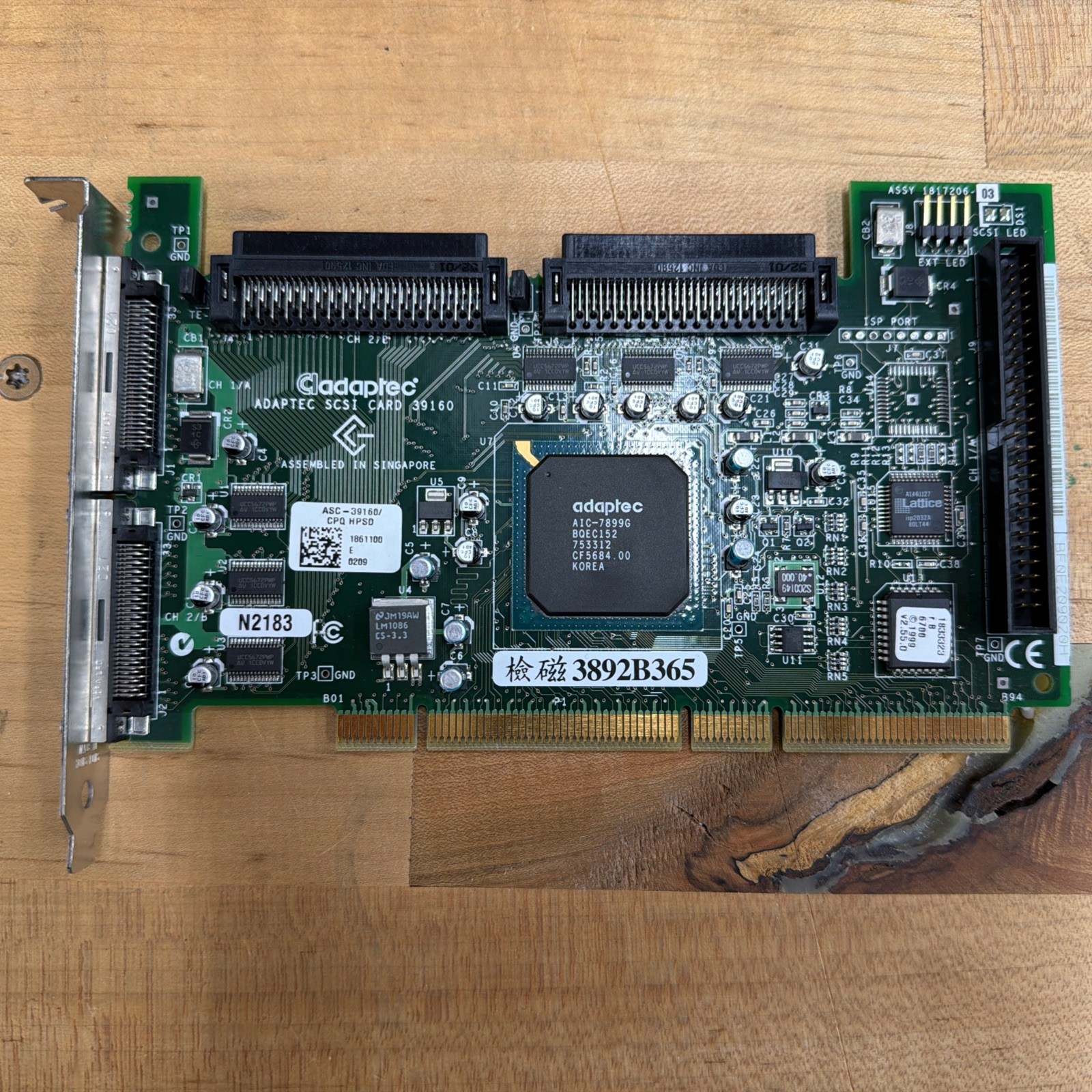 Adaptec SCSI Adapter Card 39160 Dual Ports AIC-7899G ASC-39160/DELL 64-bit PCI