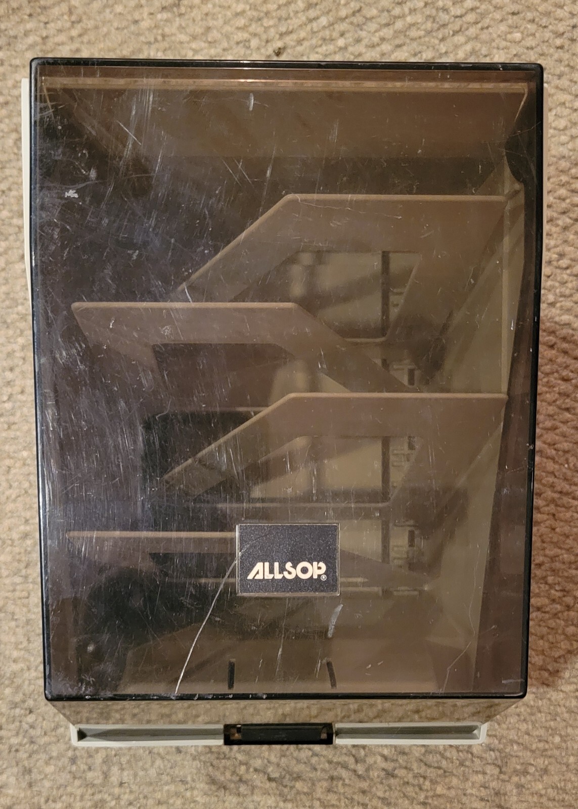 ALLSOP 5.25" Floppy Disk Storage Box w/dividers Case 80s 90s Tech Computer Retro
